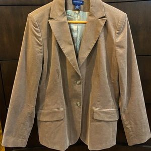 Ann Taylor beige corduroy jacket size 14 women (runs small)